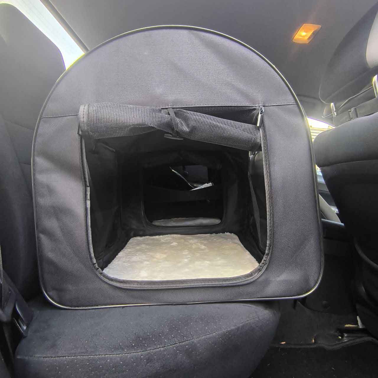 2-in-1 Multi cat carrier for car 102x50x49cm - double cat Kennel for long distance car travel - 2 cats booster for backseat