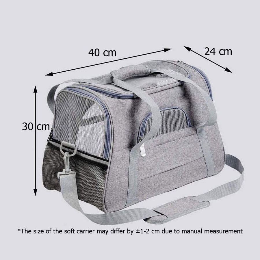 Dog carrier bag airline approved size 40x30x24 cm, best of pet travel carriers in-cabin, Transavia