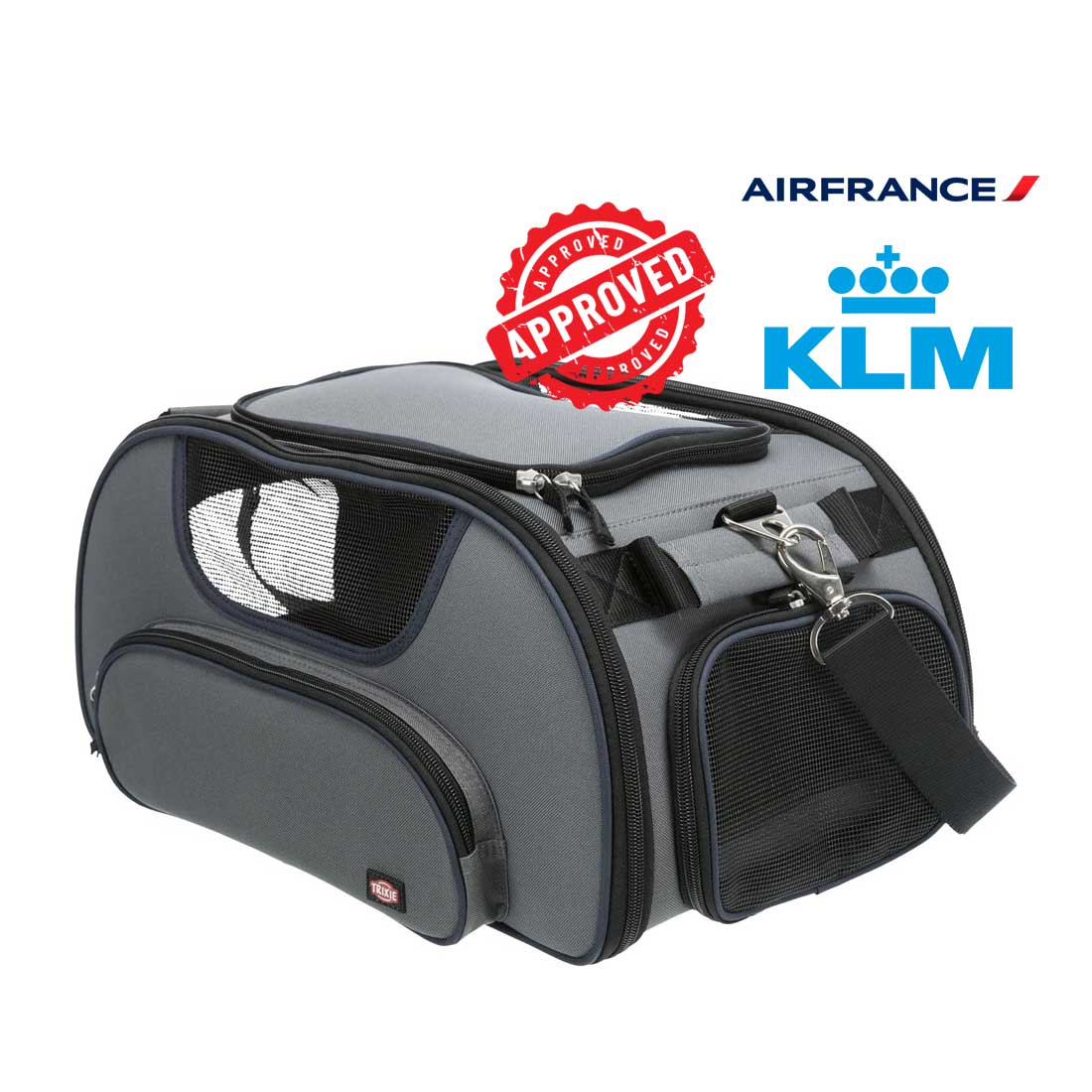 Travel bag dog carrier for KLM & Air France, dimensions 46x28x24cm