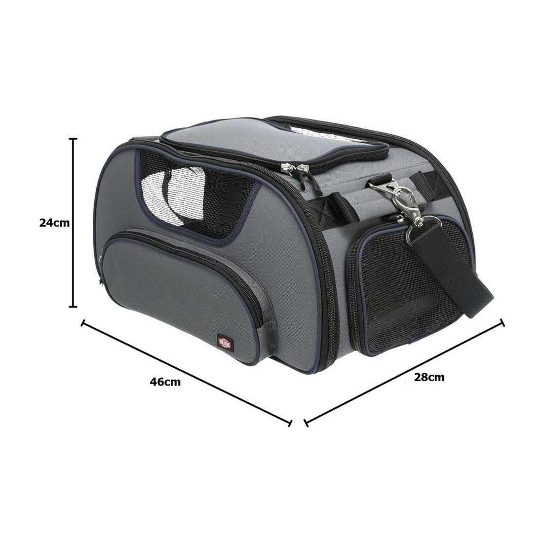 Travel bag dog carrier for KLM & Air France, dimensions 46x28x24cm