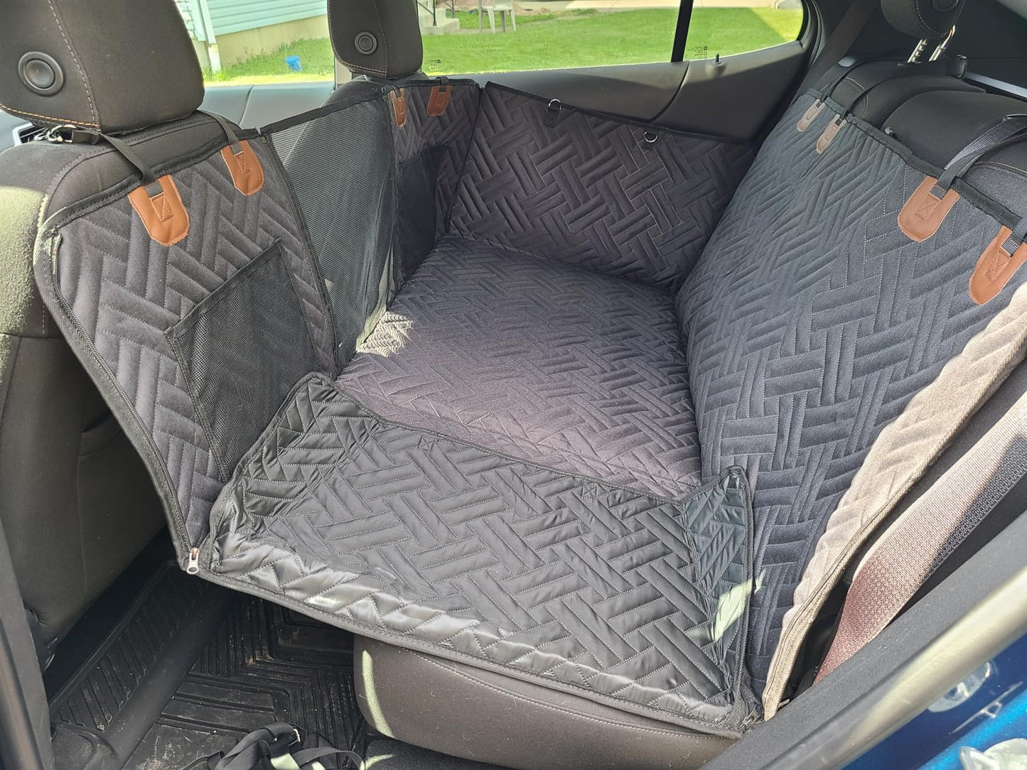 Hard Bottom Dog Car Back Seat Cover 130x65cm - Backseat Extender and Car Separator for Dogs