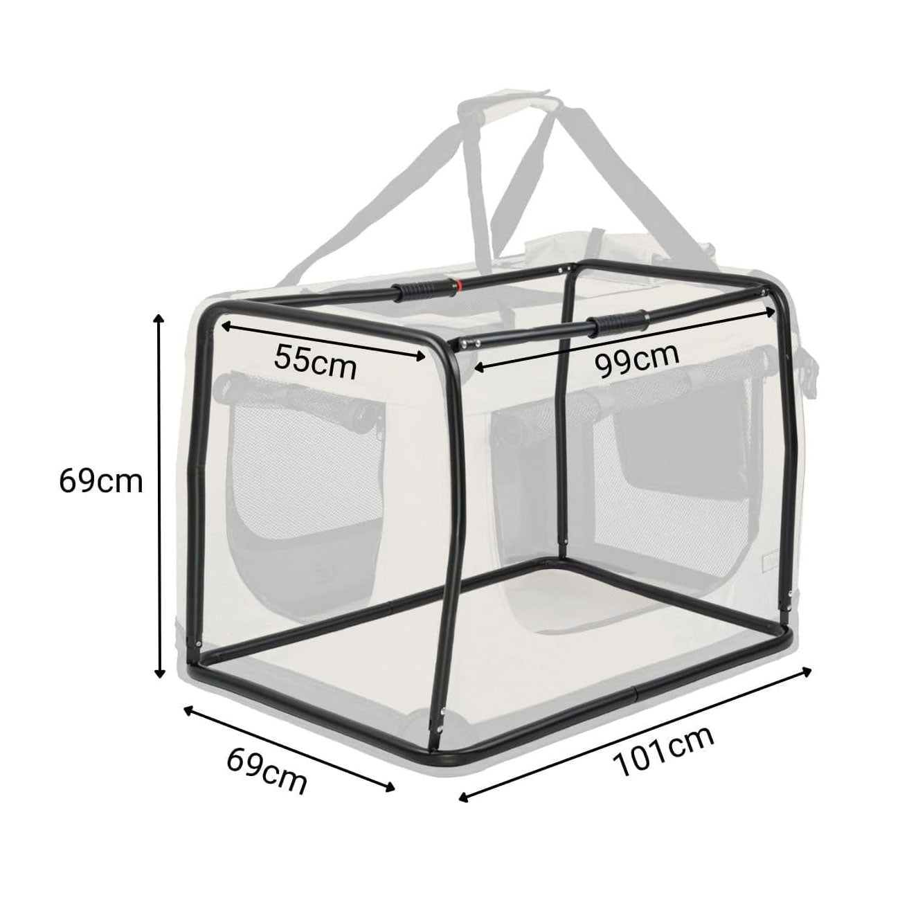 XXL Dog Transport Box, Foldable Soft Dog Kennel with Chew Proof Mesh Windows, Extra large size, 100 x 70 x 70 cm | Collapsible Dog Crate for large dogs