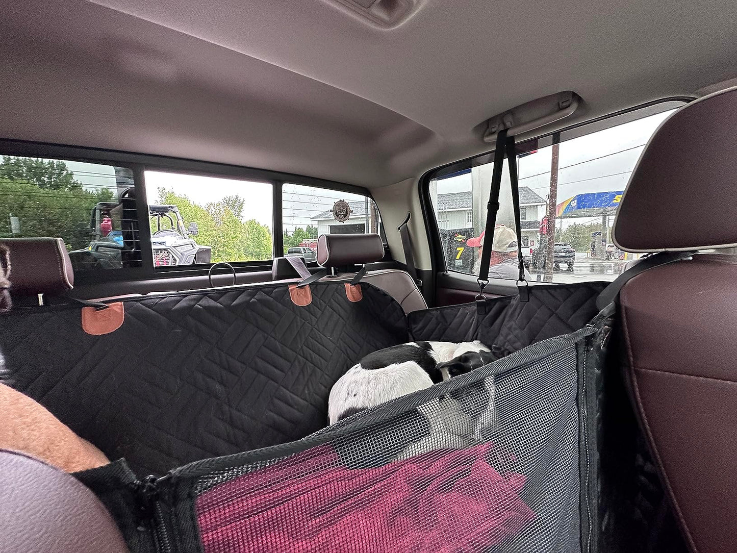 Hard Bottom Dog Car Back Seat Cover 130x65cm - Backseat Extender and Car Separator for Dogs