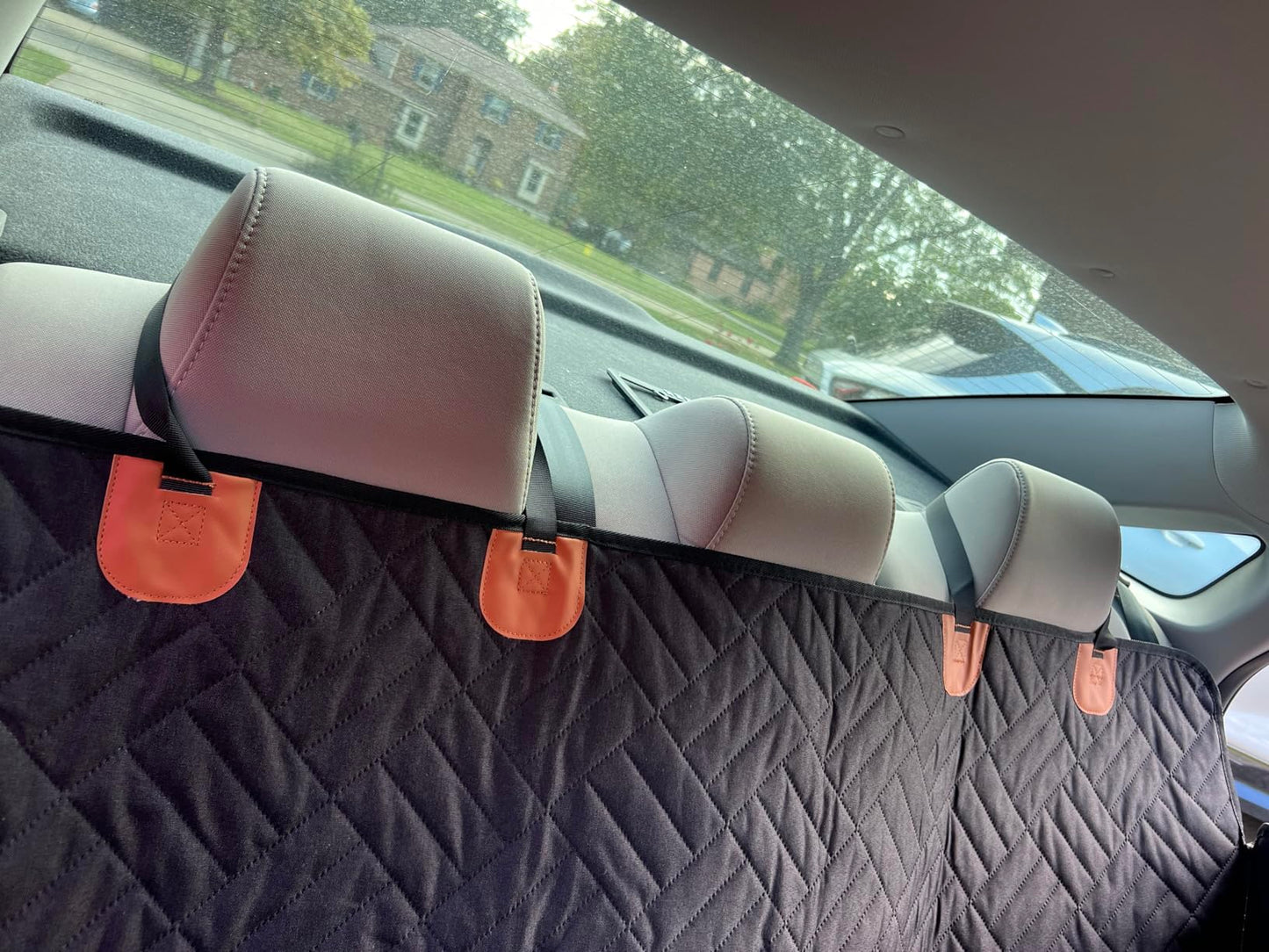 Hard Bottom Dog Car Back Seat Cover 130x65cm - Backseat Extender and Car Separator for Dogs