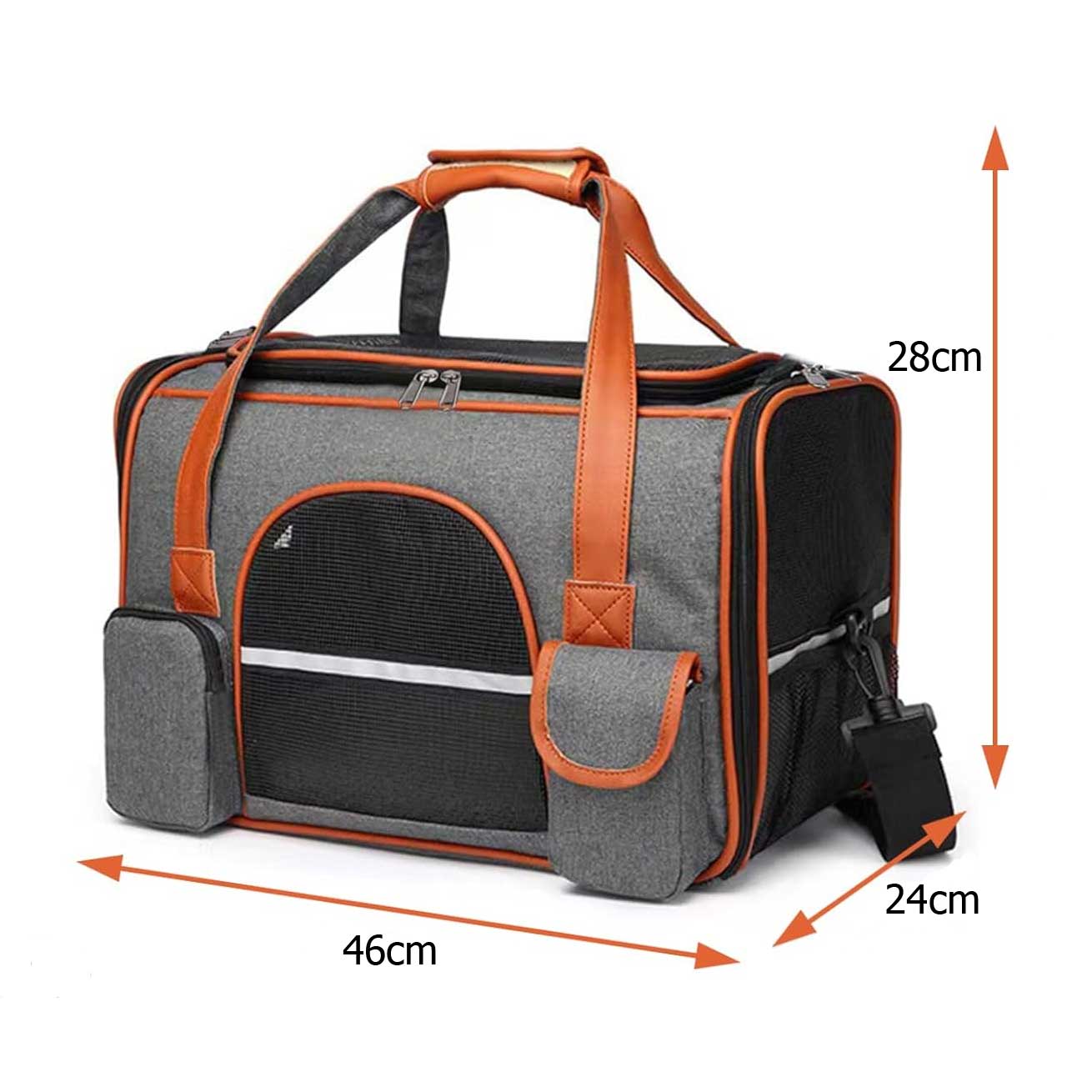 46 x 28 x 24 cm pet carrier KLM, travel bag in-cabin for dogs and cats