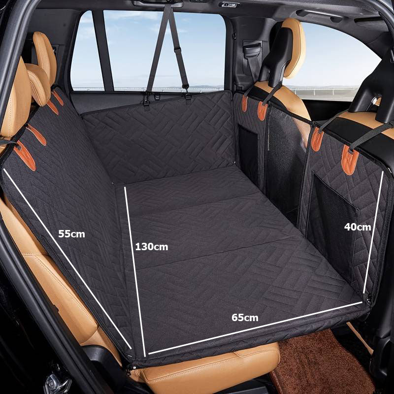 Hard Bottom Dog Car Back Seat Cover 130x65cm - Backseat Extender and Car Separator for Dogs