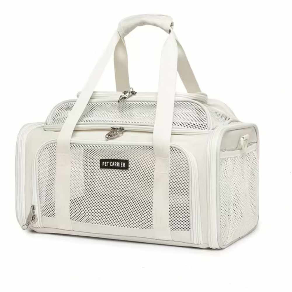 Top-expandable Transavia pet carrier in-cabin 40x30x24cm airline approved for small dogs and medium cats