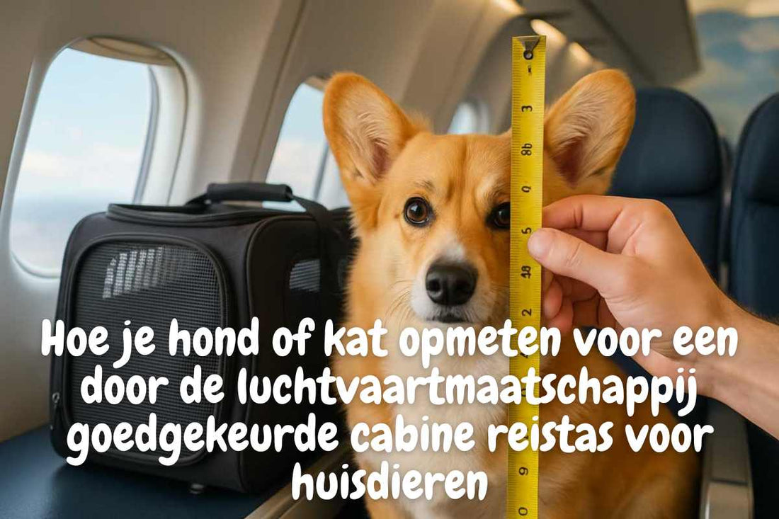 Hoe je hond of kat opmeten voor een door de luchtvaartmaatschappij goedgekeurde cabine reistas voor huisdieren