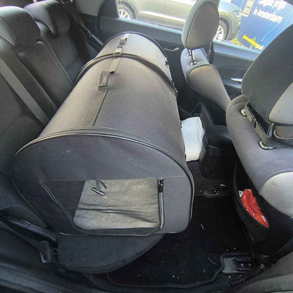 2-in-1 Multi-katten reismand voor in de auto 102x50x49cm - Dubbele kattenkennel voor lange autoreizen - Zitverhoger voor 2 katten voor achterbank met harnas