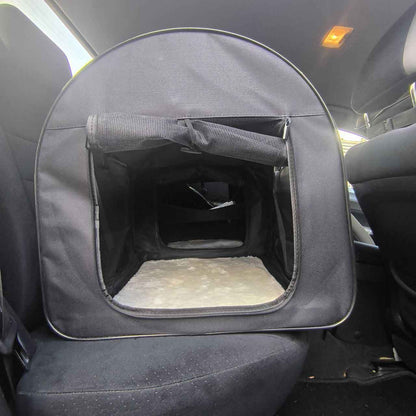 2-in-1 Multi-katten reismand voor in de auto 102x50x49cm - Dubbele kattenkennel voor lange autoreizen - Zitverhoger voor 2 katten voor achterbank met harnas
