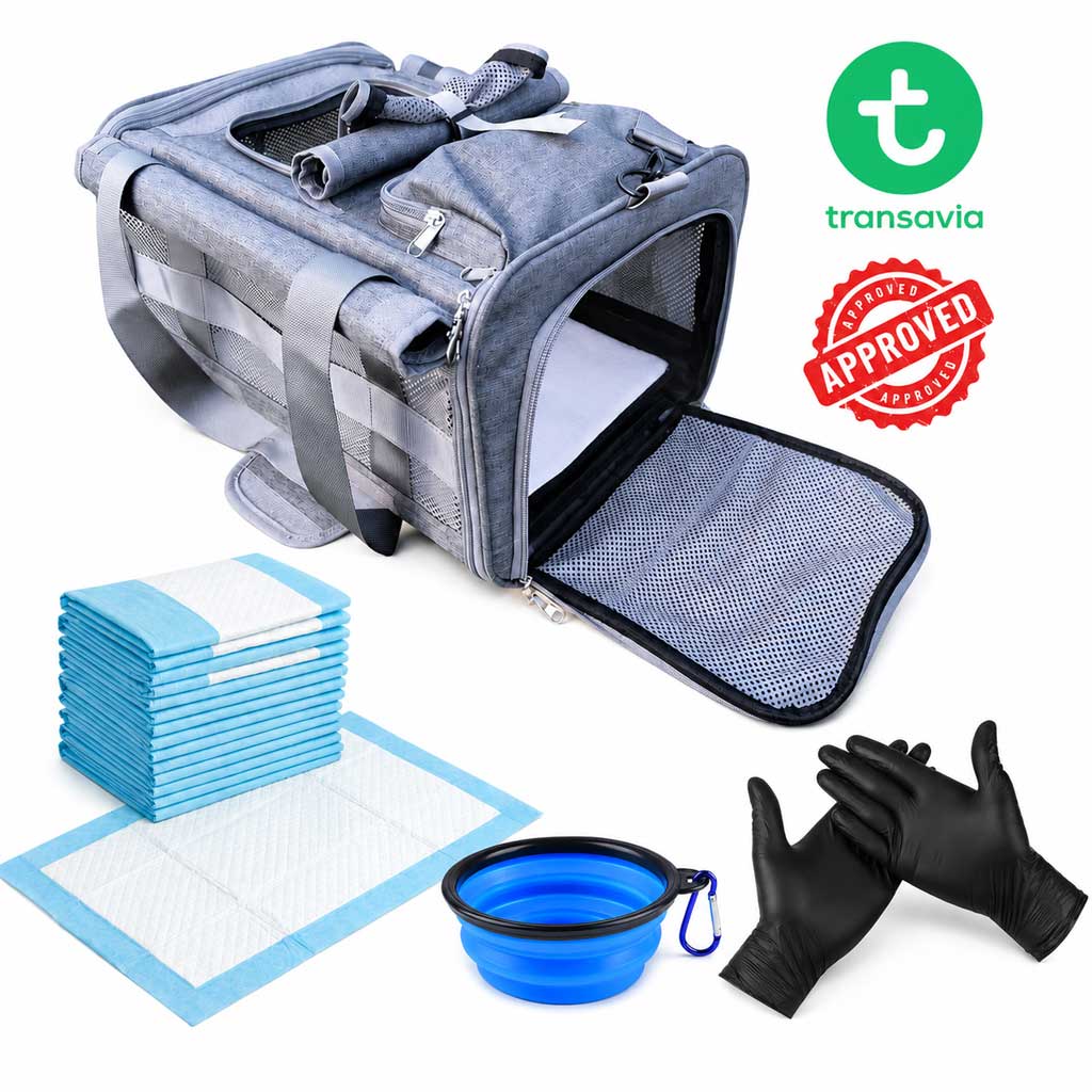 Transavia Pet Travel Kit — Approved Carrier + Accessories