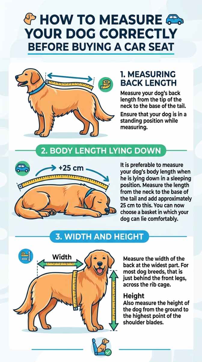 How to correctly measure your dog before buying a car seat