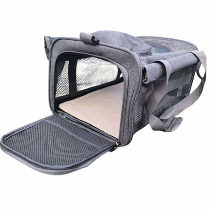 KLM Airloo pet cabin bag, dimensions 46 x 28 x 24 cm, ailrline approved travel carrier with size for small dog or cat