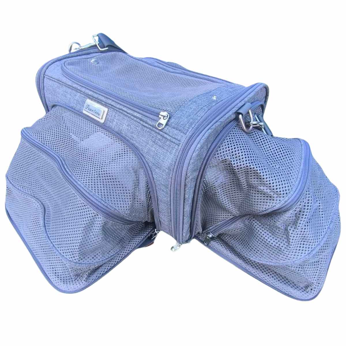 Nordvik SAS Airlines pet carrier bag with the expandable side panels unzipped