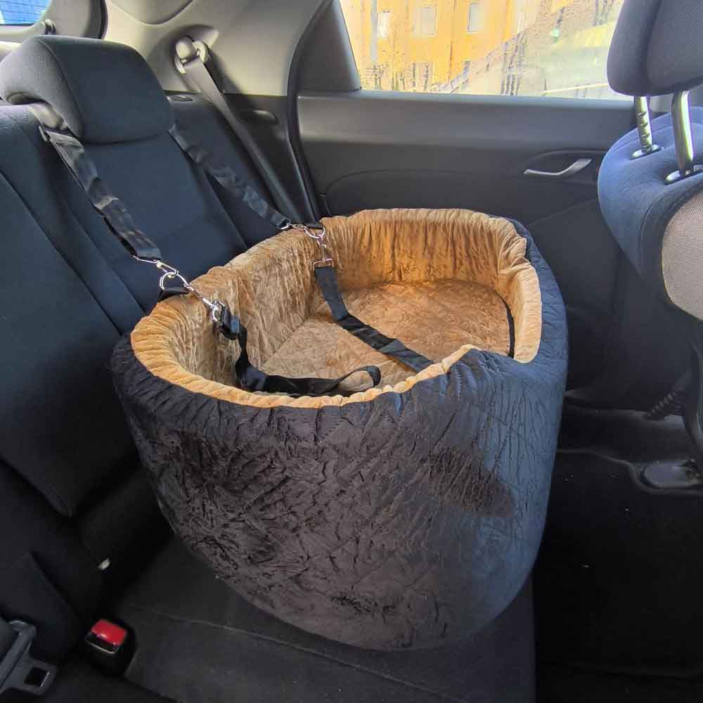 Premium Car booster seat for Large Dog or 2 Small Dogs up to 25kg with orthopedic pillow