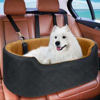 Premium Car booster seat for Large Dog or 2 Small Dogs up to 25kg with orthopedic pillow