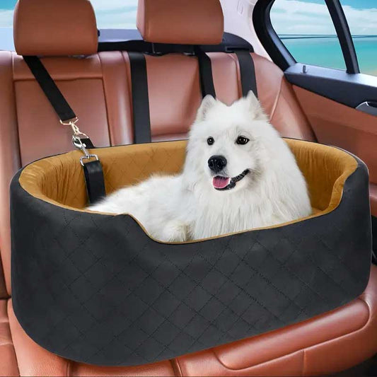 Premium Car booster seat for Large Dog or 2 Small Dogs up to 25kg with orthopedic pillow