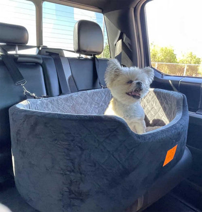 Premium Car booster seat for Large Dog or 2 Small Dogs up to 25kg with orthopedic pillow