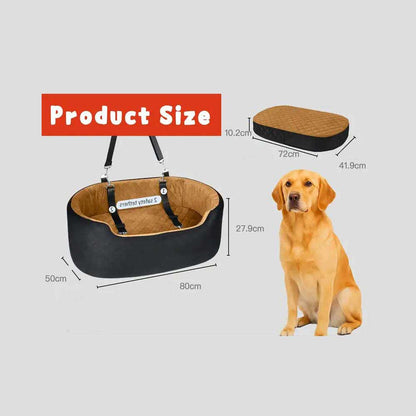 Premium Car booster seat for Large Dog or 2 Small Dogs up to 25kg with orthopedic pillow