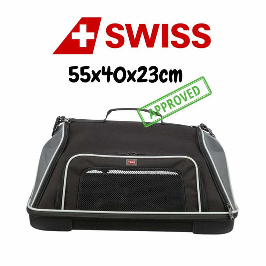 Swiss Airline Huisdierentas 55x40x23cm – Airline Approved Draagtas voor Hond & Kat, Onder Vliegtuigstoel