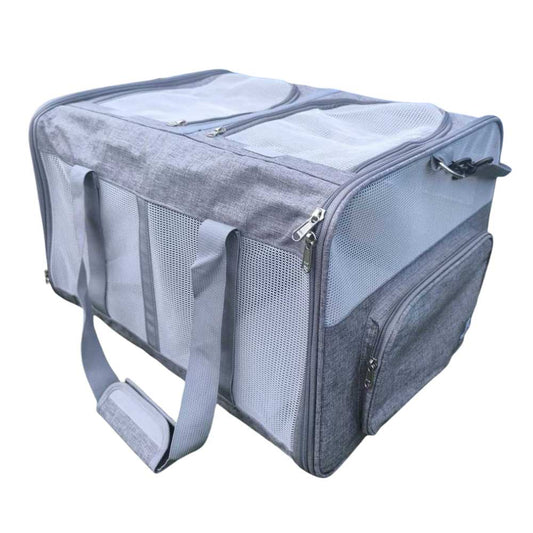 Grote kattenmand voor 2 katten 54 x 44 x 33 cm - XXL Dubbele reismand voor twee katten - totaal tot 12 kg