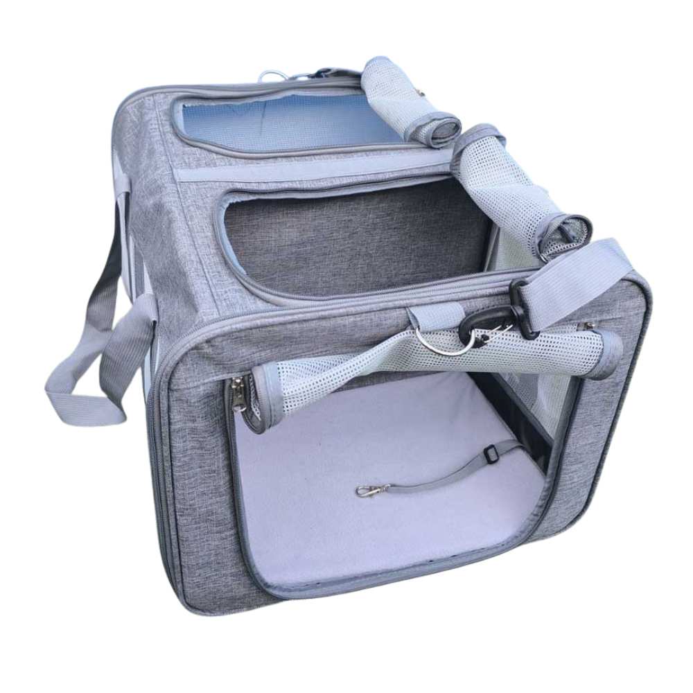 Grote kattenmand voor 2 katten 54 x 44 x 33 cm - XXL Dubbele reismand voor twee katten - totaal tot 12 kg