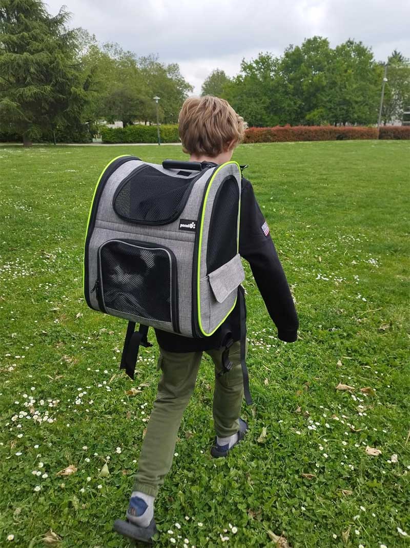 katten rugzak met uitbreidbare achterkant