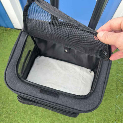 Katten trolley 2 katten 37x28x55cm - Reismand voor 2 katten met wielen tot 12 kg