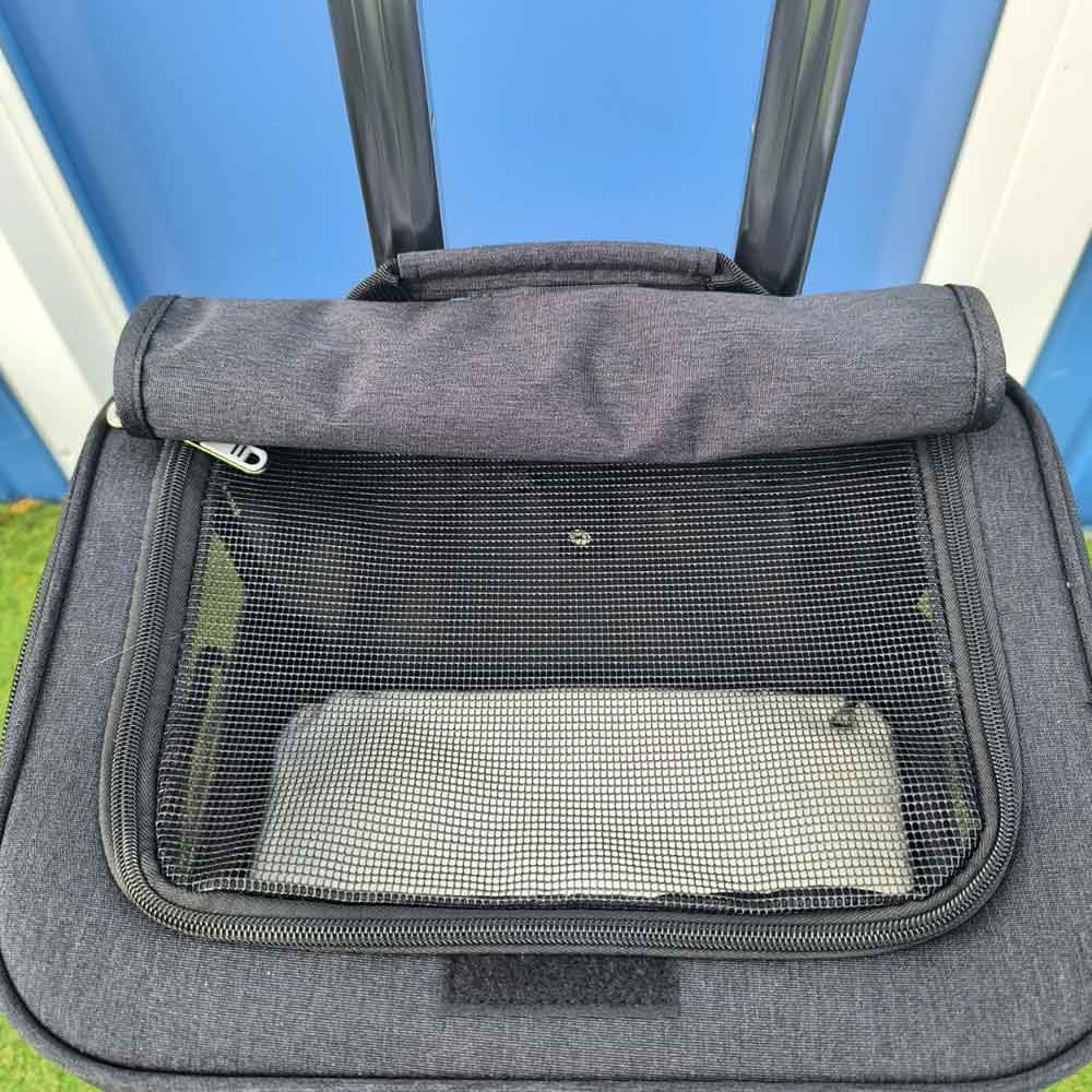 Katten trolley 2 katten 37x28x55cm - Reismand voor 2 katten met wielen tot 12 kg