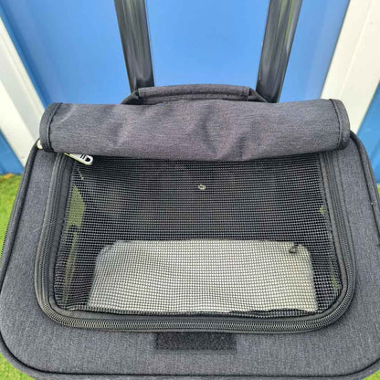 Katten trolley 2 katten 37x28x55cm - Reismand voor 2 katten met wielen tot 12 kg