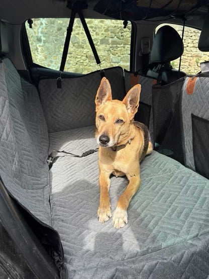 Hard Bottom Dog Car Back Seat Cover 130x65cm - Backseat Extender and Car Separator for Dogs