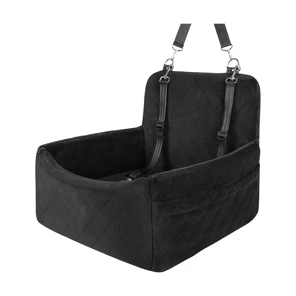 DoggoRide Dog booster seat 45x45x35 cm for one or two small dogs, puppies up to 9 kg like Chihuahua, Pomeranian, Yorkshire, Maltese
