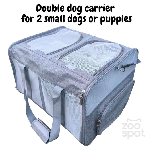 2 Dogs Carrier - Double Dog Carrier Bag 53 x 44 x 33 cm - Travel bag for two puppies