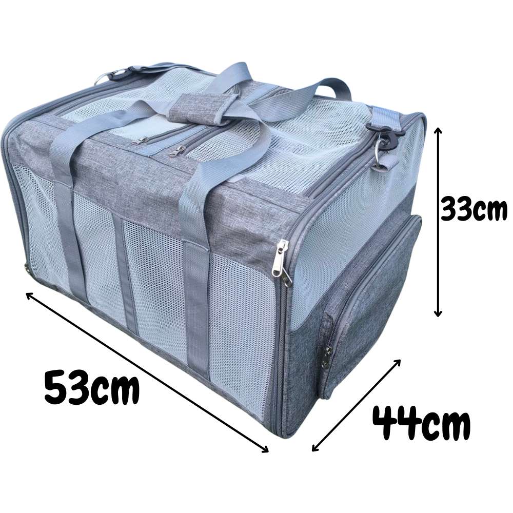 2 Dogs Carrier - Double Dog Carrier Bag 53 x 44 x 33 cm - Travel bag for two puppies