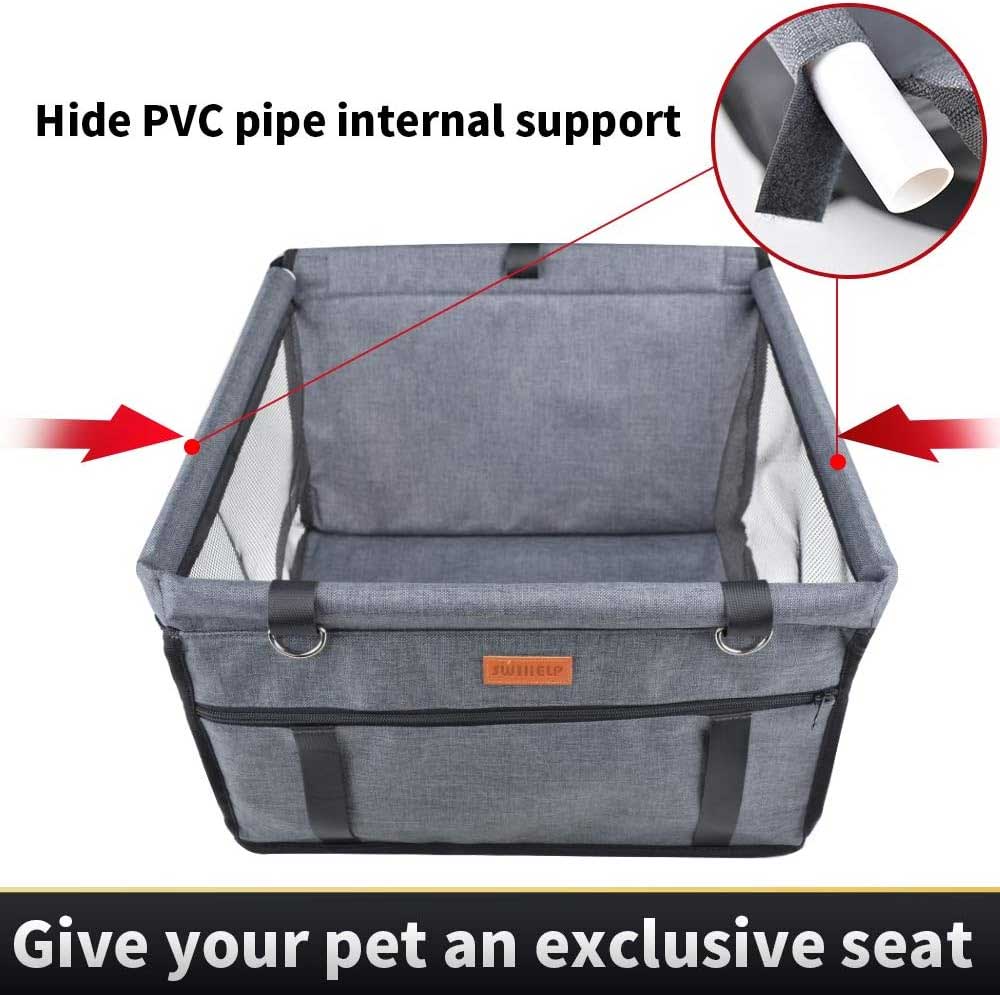 Car seat for small dogs up to 6kg, Dog seat with sturdy PVC frame