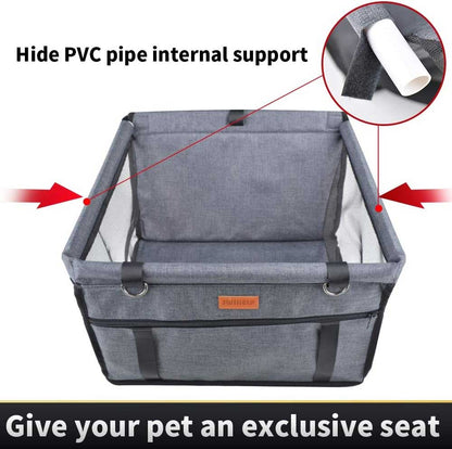 Car seat for small dogs up to 6kg, Dog seat with sturdy PVC frame