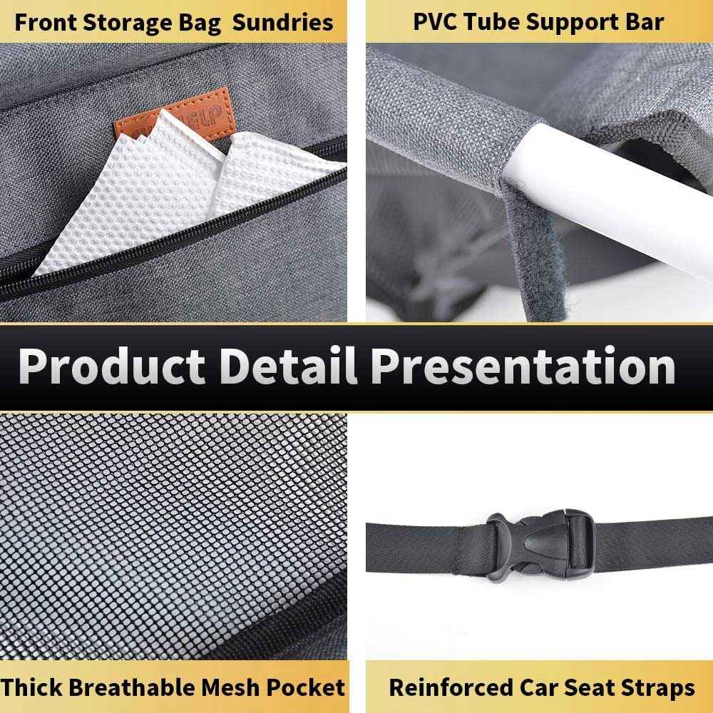 Car seat for small dogs up to 6kg, Dog seat with sturdy PVC frame