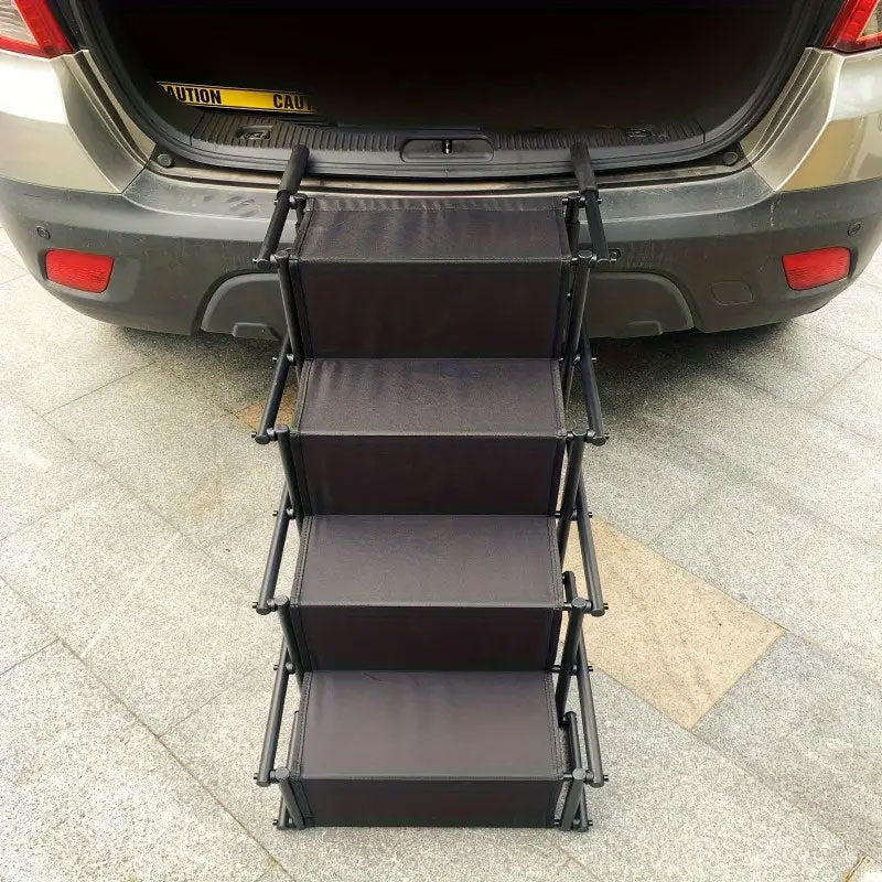 Foldable Dog Stairs with 4 steps & Ramp for Large Dogs | Ideal for High Cars like Land Rover