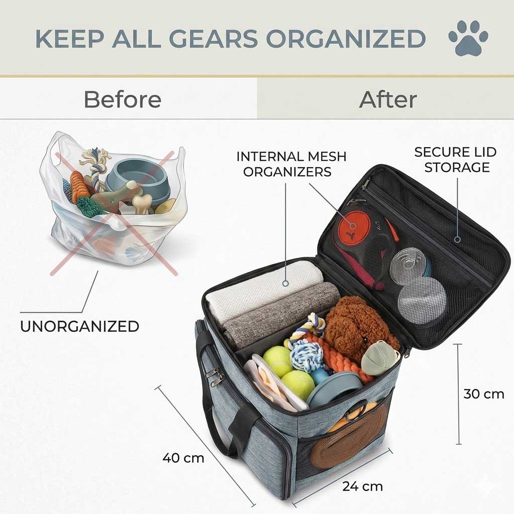 pet travel bag for supplies