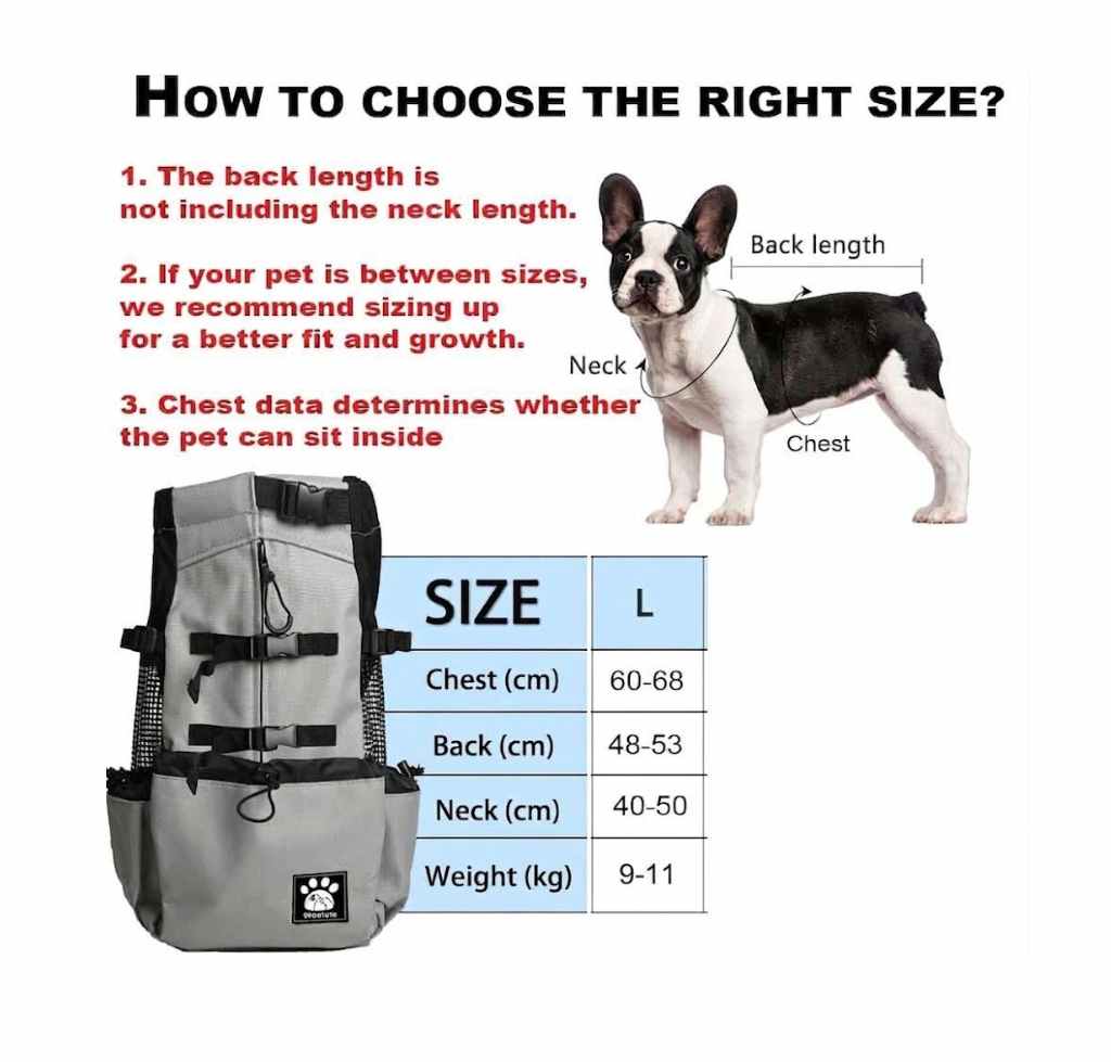 Hondenrugzak 10 kg - voor Reizen en Wandelen