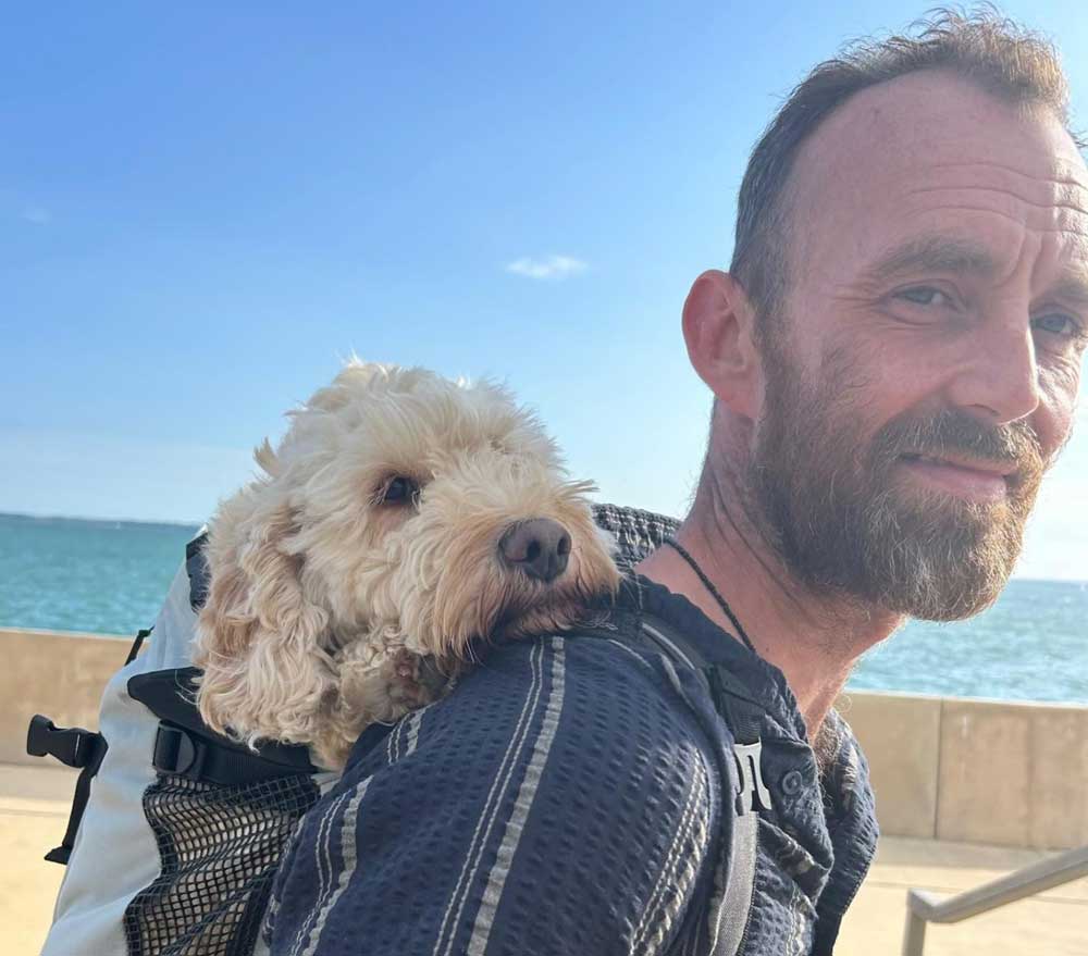 rugzak voor het dragen van een hond