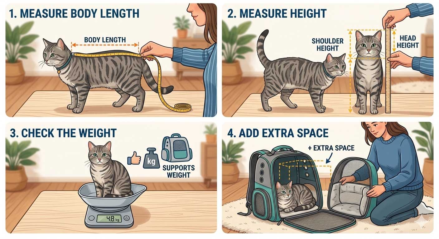 How to measure a cat for a carrier
