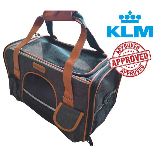 46 x 28 x 24 cm pet carrier KLM, travel bag in-cabin for dogs and cats