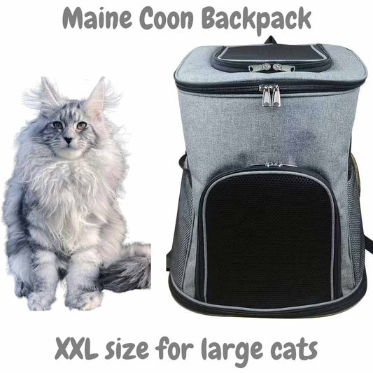Maine Coon rugzak 40x31x54cm, grote katten draagzak tot 12 kg