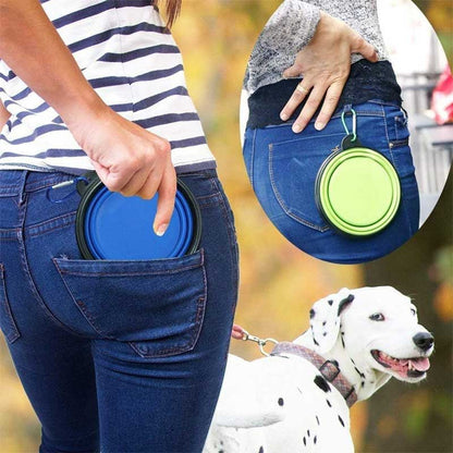 Portable silicone dog bowl 13x5.5cm, collapsible