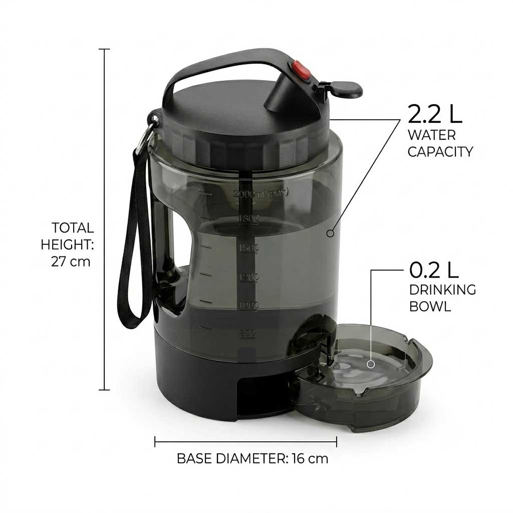 Calypso Outdoor Water Bottle 2.2L for Large Dogs – Zoospot