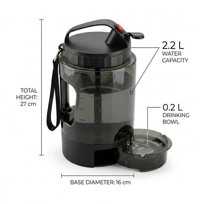 Calypso Outdoor Water Bottle 2.2L — Portable Drinking Bottle for Large Dog