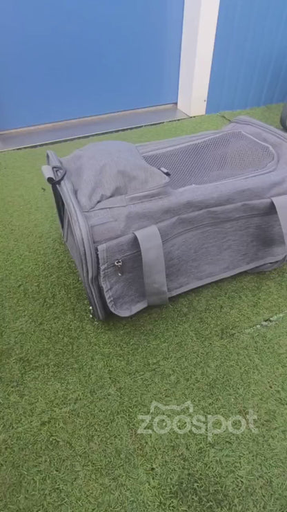 KLM Airloo pet cabin bag, dimensions 46 x 28 x 24 cm, ailrline approved travel carrier with size for small dog or cat