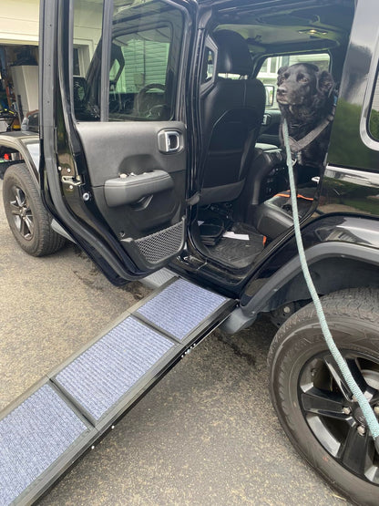 Hondenloopplank voor Auto 160x43cm – Opvouwbare Aluminium Loopplank Hond – Beste Hondenloopplank voor hoge auto, land rover