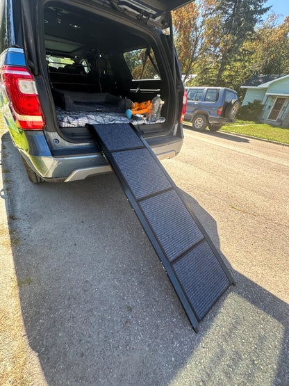 Hondenloopplank voor Auto 160x43cm – Opvouwbare Aluminium Loopplank Hond – Beste Hondenloopplank voor hoge auto, land rover